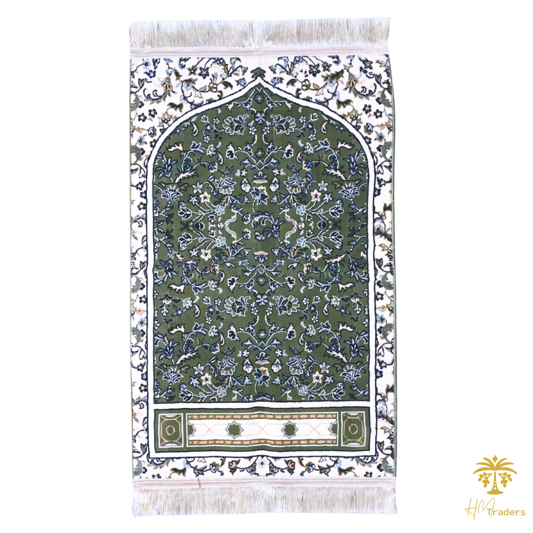 Luxurious Haramain Prayer Mat - Green HM Traders