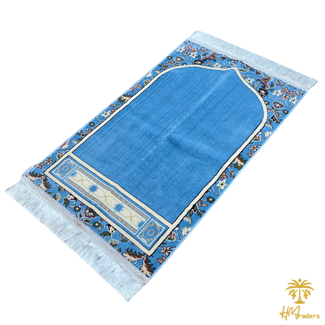 Imam e Kaaba Prayer Rug (Light Blue) HM Traders
