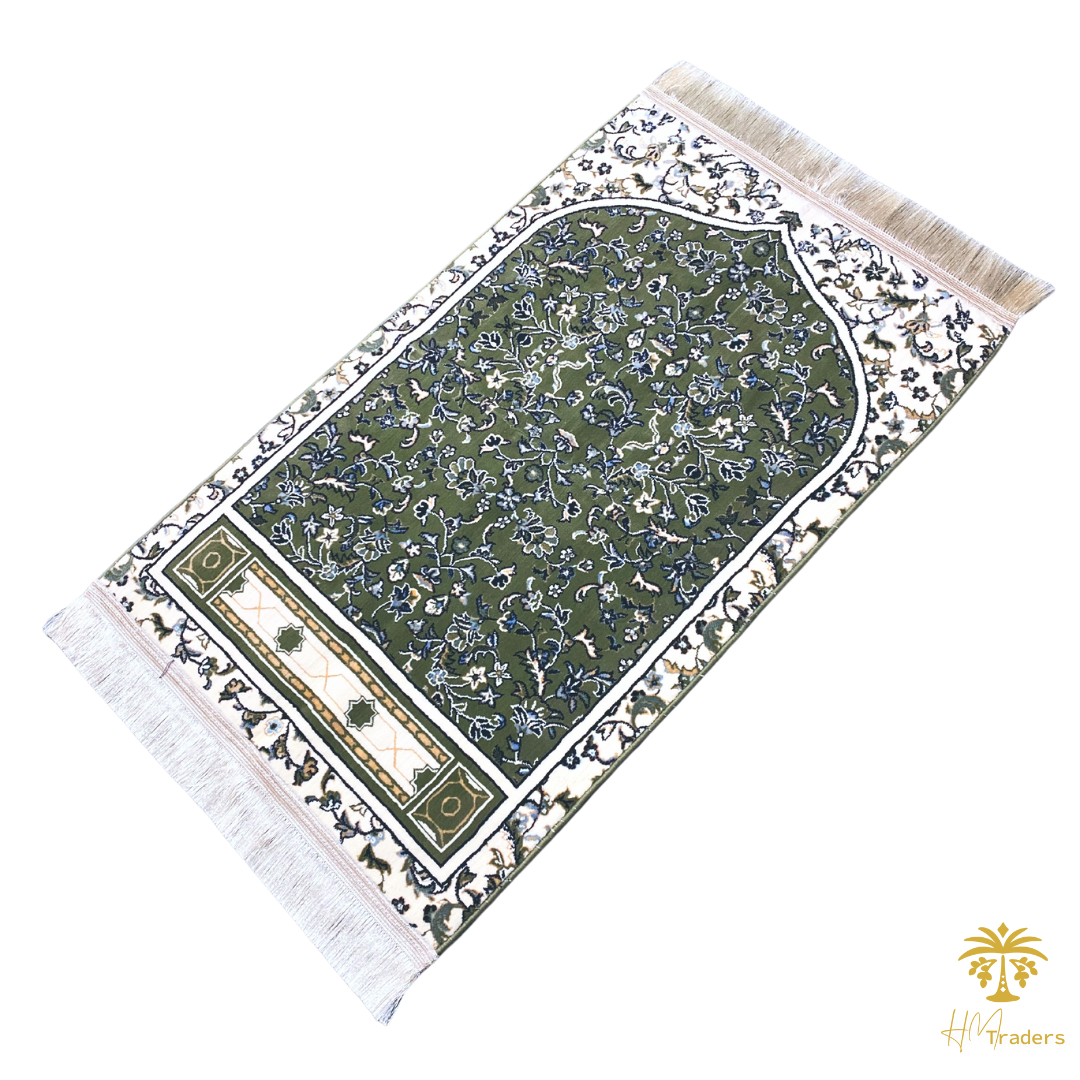 Luxurious Haramain Prayer Mat - Green HM Traders