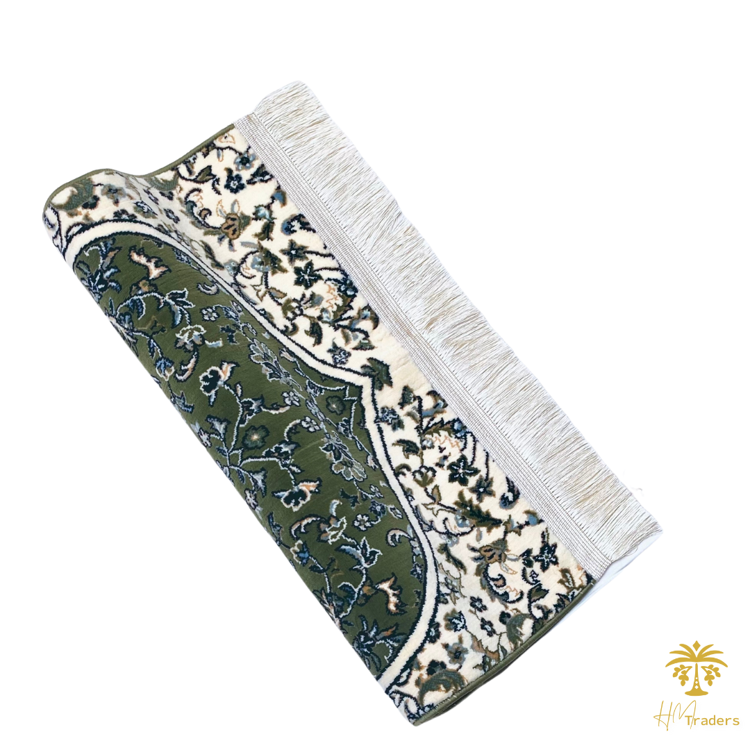 Luxurious Haramain Prayer Mat - Green HM Traders