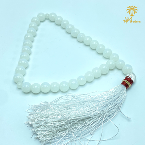 White Aqeeq Tasbih 10 mm HM Traders