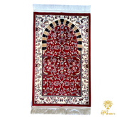 Al Rawda with Haram Arch Patterns Prayer Mat (Red) HM Traders