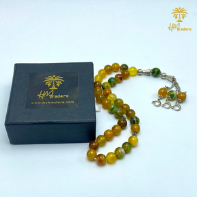 Yellow Green Aqeeq Tasbih HM Traders