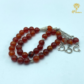 Red Sulemani Aqeeq Tasbih 8 mm HM Traders