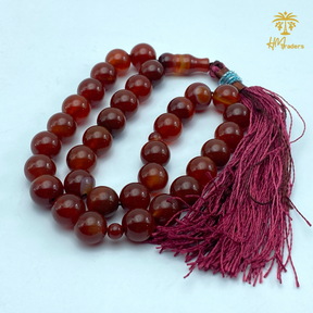 Red Sulemani Aqeeq Tasbih 10 mm HM Traders