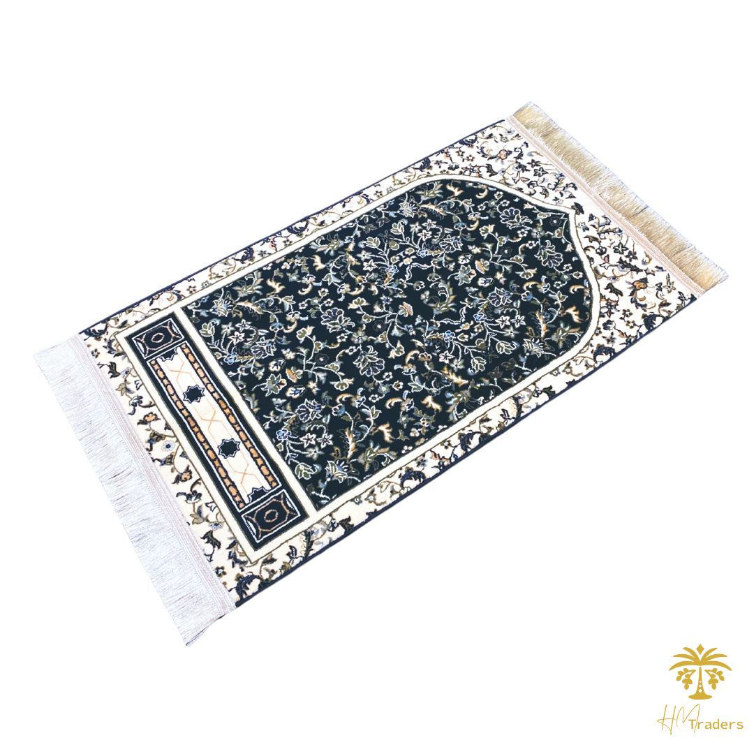 Luxurious Haramain Prayer Mat - Dark Blue HM Traders