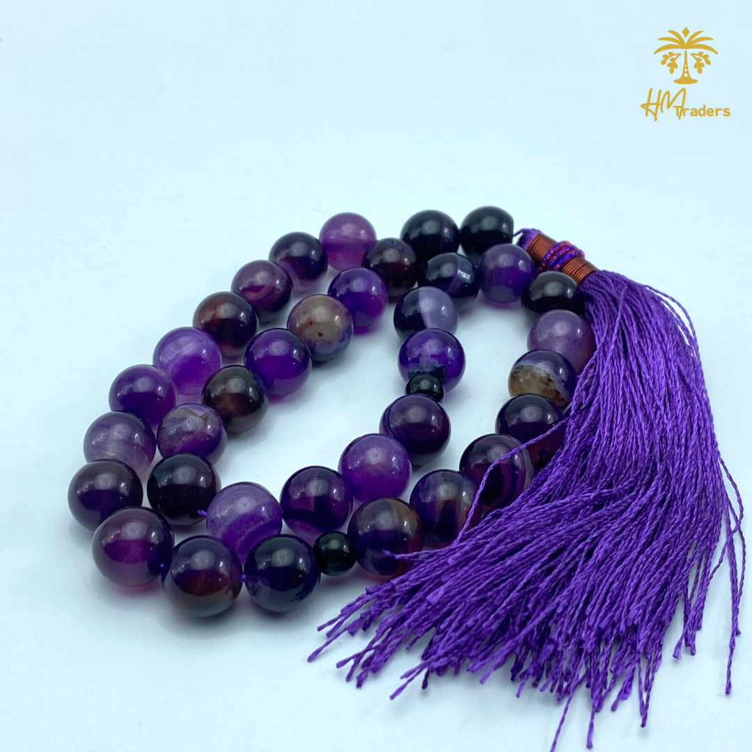 Purple Aqeeq Tasbih 10 mm HM Traders