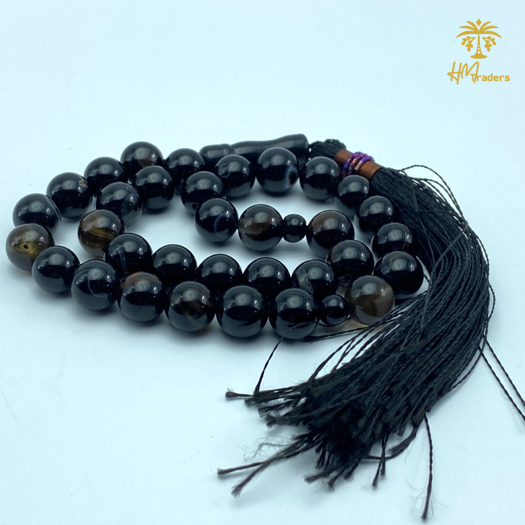 Black Aqeeq Tasbih 10 mm HM Traders