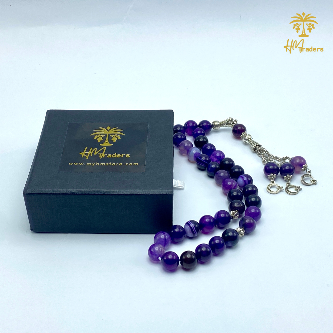 Purple Aqeeq Tasbih HM Traders