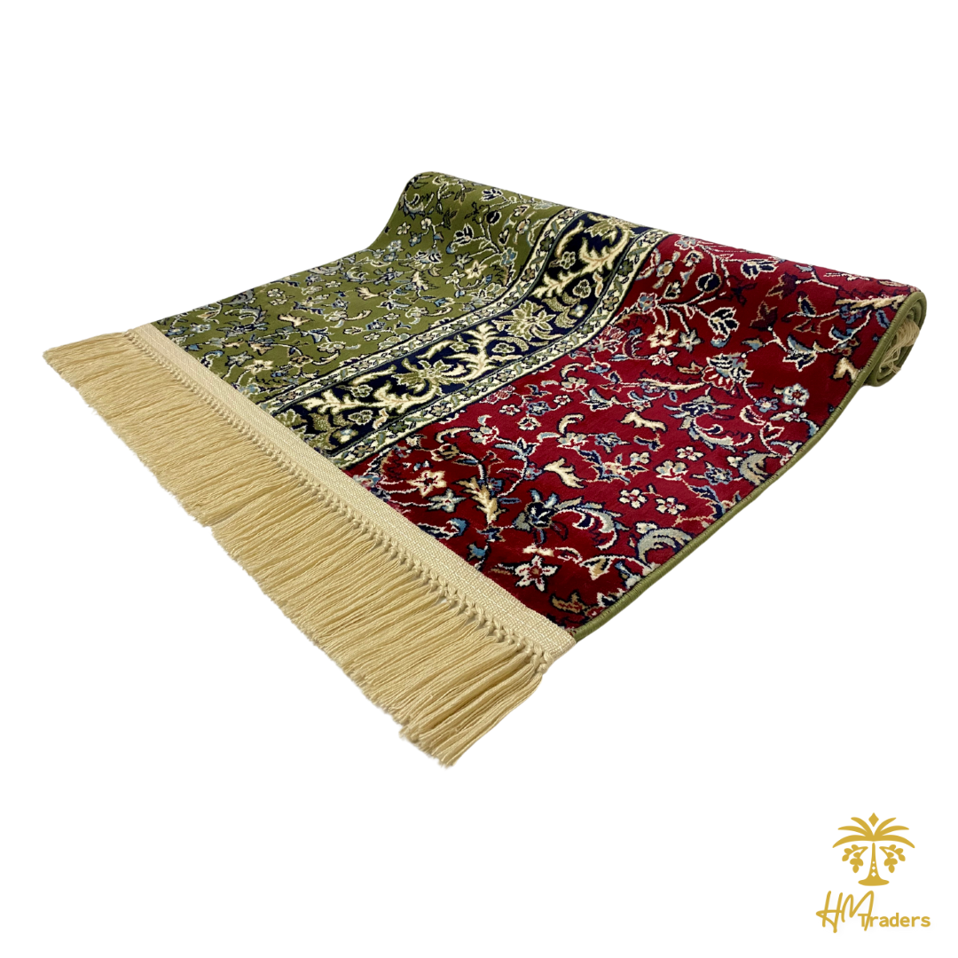 Rawda Prayer Mat (Green & Red) HM Traders