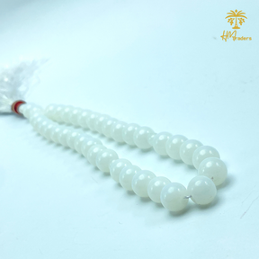 White Aqeeq Tasbih 10 mm HM Traders