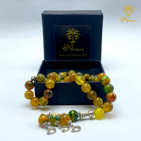 Yellow Green Aqeeq Tasbih HM Traders