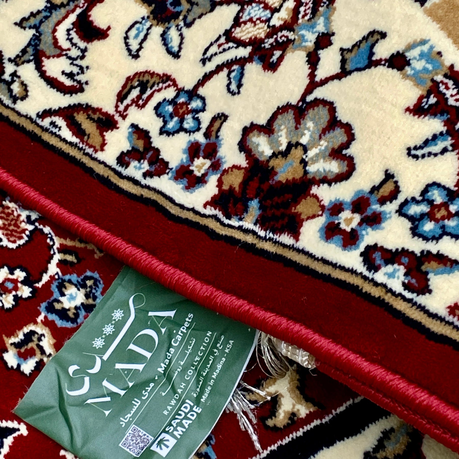 Al Rawda with Haram Arch Patterns Prayer Mat (Red) HM Traders
