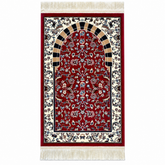 Al Rawda with Haram Arch Patterns Prayer Mat (Red) HM Traders