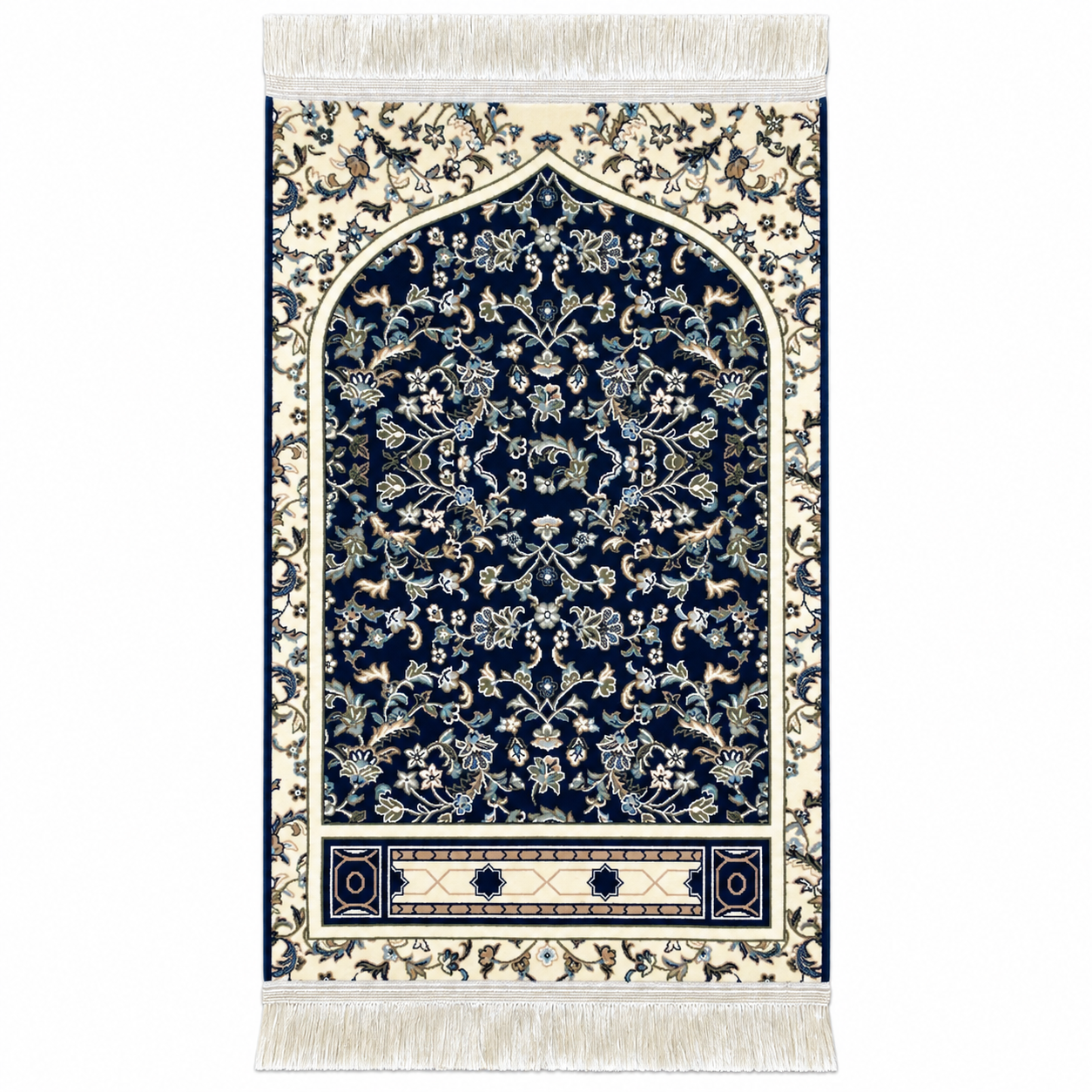 Luxurious Haramain Prayer Mat - Dark Blue HM Traders
