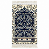 Luxurious Haramain Prayer Mat - Dark Blue HM Traders