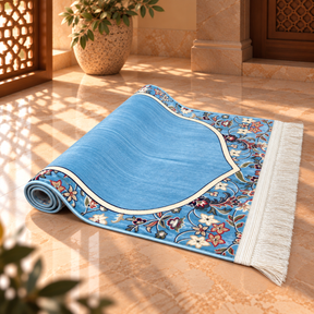 Imam e Kaaba Prayer Rug (Light Blue) HM Traders