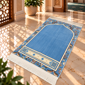 Imam e Kaaba Prayer Rug (Light Blue) HM Traders