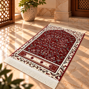 Luxurious Haramain Prayer Mat - Red HM Traders