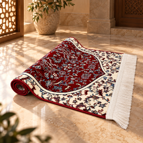 Luxurious Haramain Prayer Mat - Red HM Traders