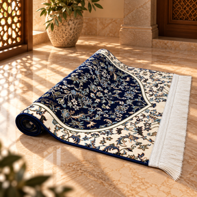 Luxurious Haramain Prayer Mat - Dark Blue HM Traders