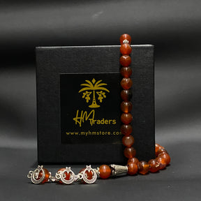 Red Aqeeq Tasbih 8 mm HM Traders