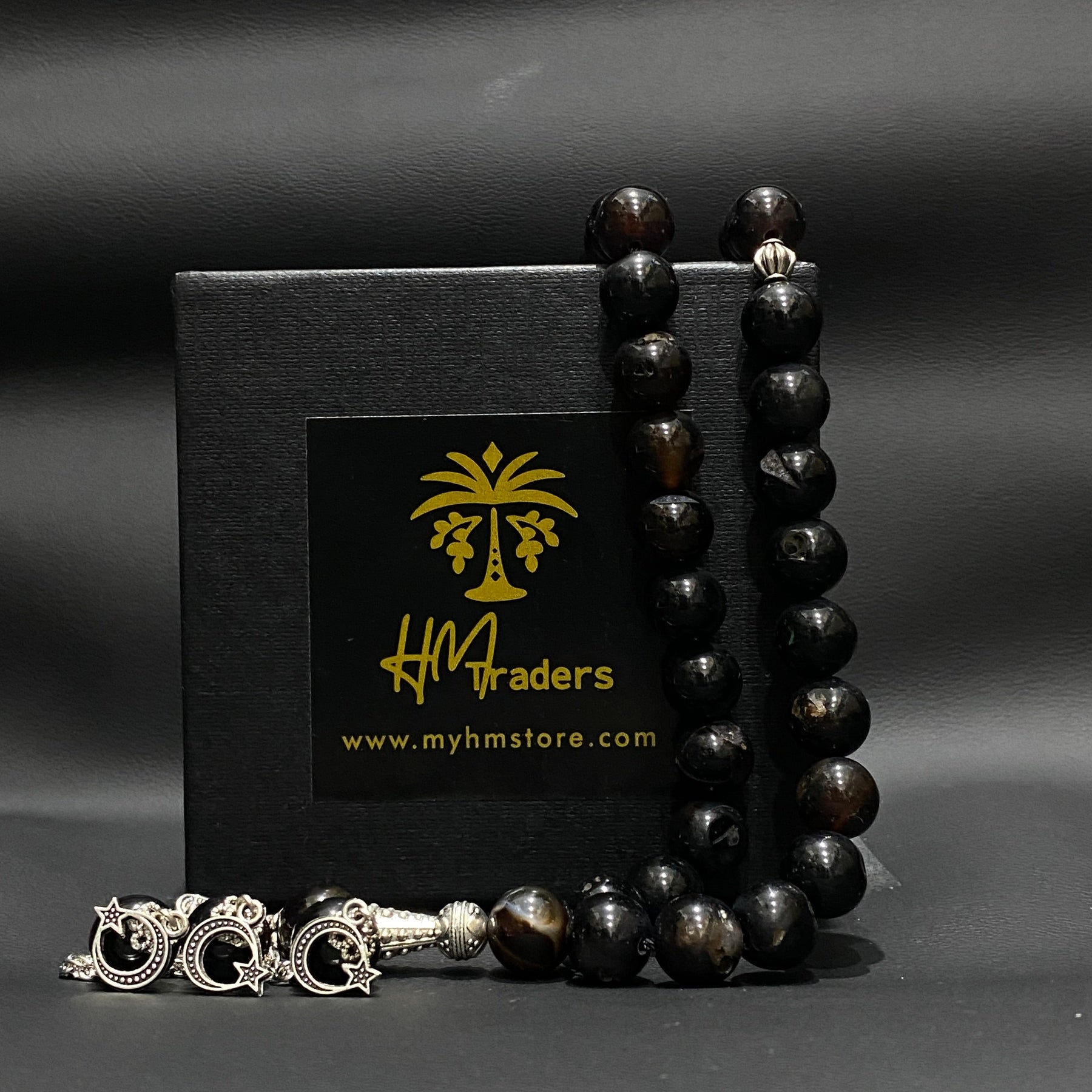 Black Aqeeq Tasbih 10 mm HM Traders