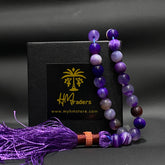 Purple Aqeeq Tasbih 10 mm HM Traders