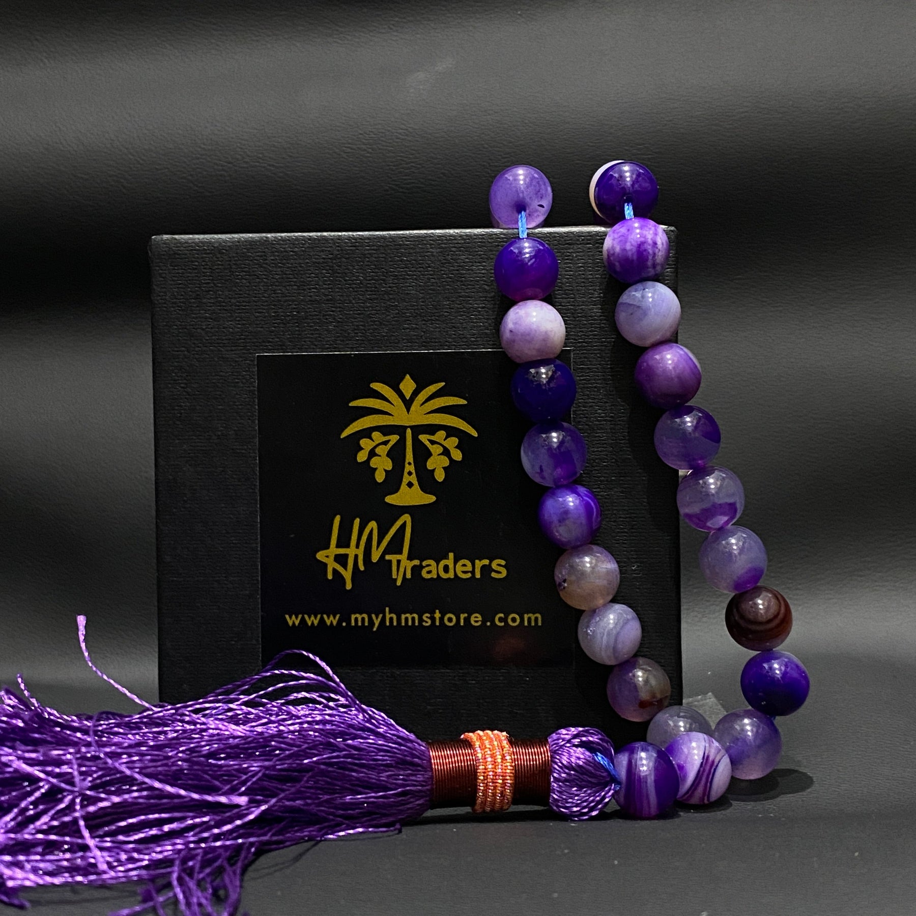Purple Aqeeq Tasbih 10 mm HM Traders