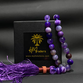 Purple Aqeeq Tasbih 10 mm HM Traders